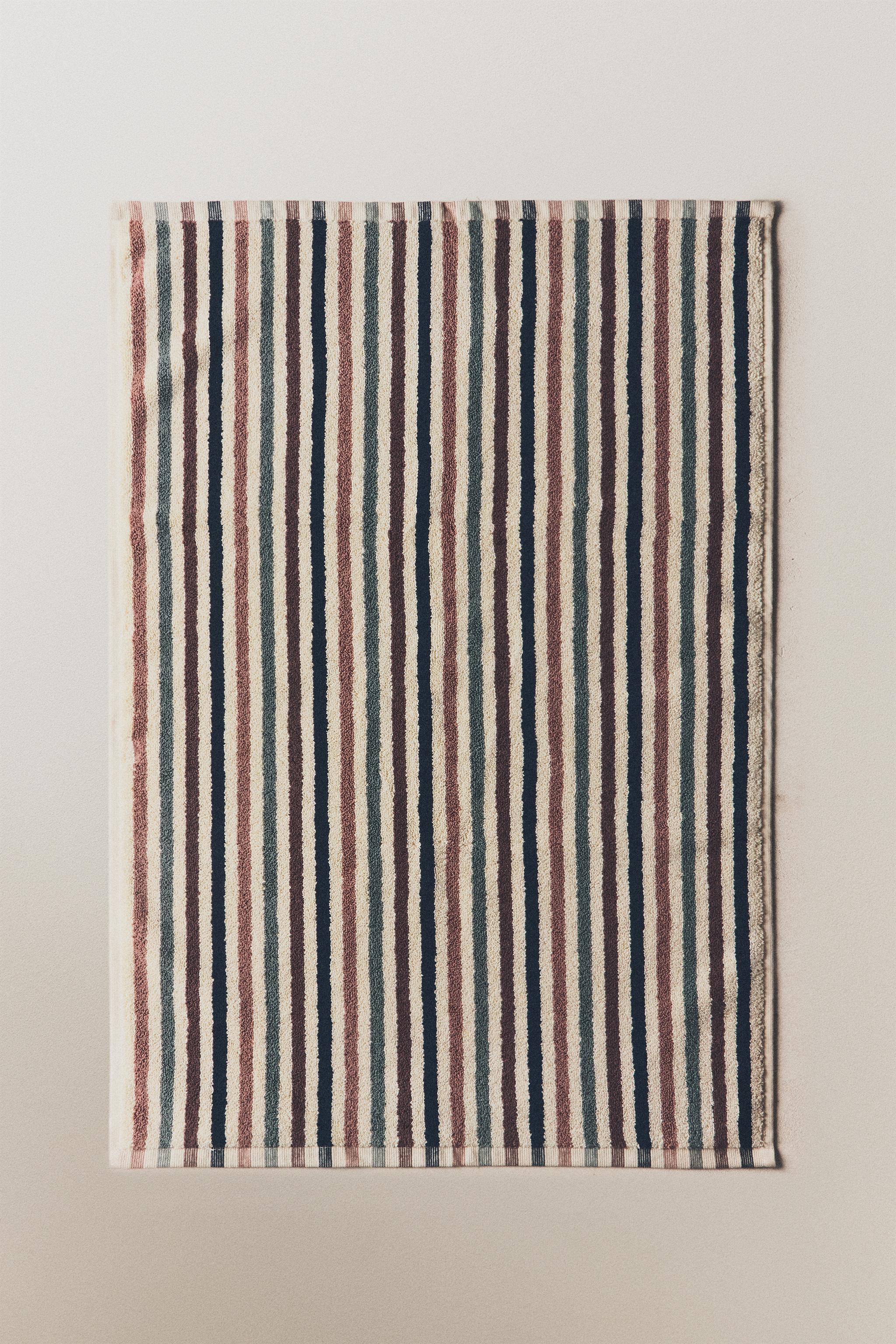DUSTY TONE STRIPED BATH MAT